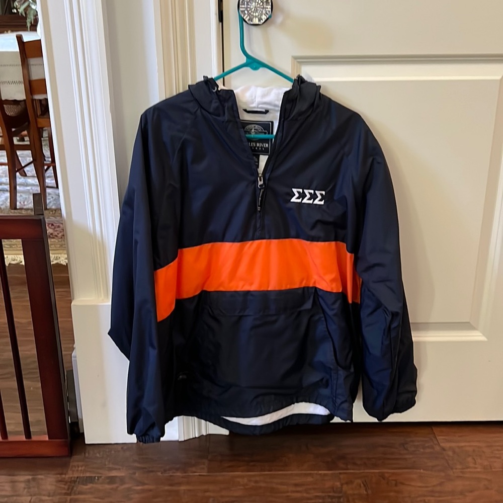 Medium Tri Sigma Charles River Raincoat Wind Breaker Sigma Sigma Sigma